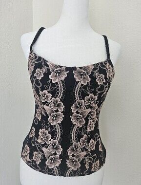 Soma Black And Champagne Lacey Corset Bustier